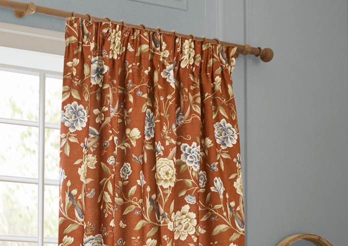 Porcelain Garden Pencil Pleat, Rust - Ready Made Curtains - Image 9